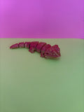 Articulated Bearded Dragon | Red & Gold 3D Printed Fidget Dragon | Desk Pet | Reptile